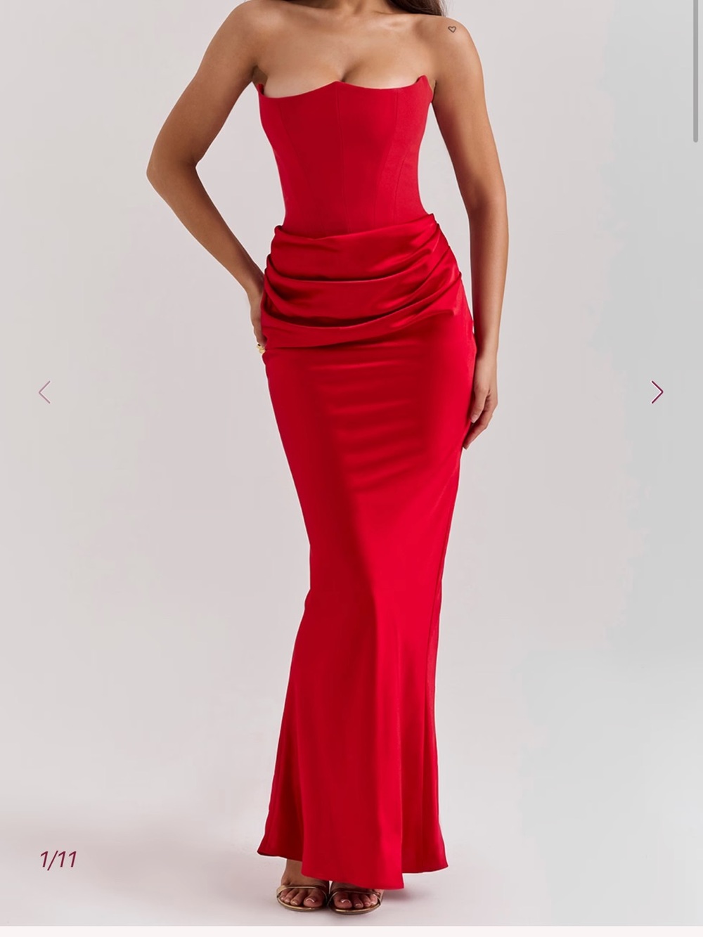 House of CB Red Scarlet strapless corset maxey dress